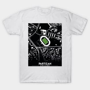 Partizan Stadium Map Design T-Shirt